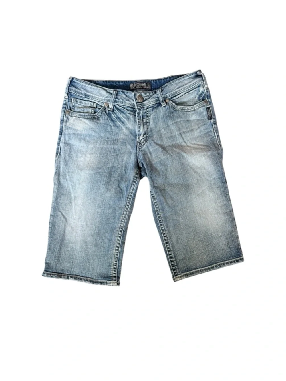 Silver Jeans Co Suki Bermuda Shorts W31 Light Wash Y2K Distressed Summer CC4